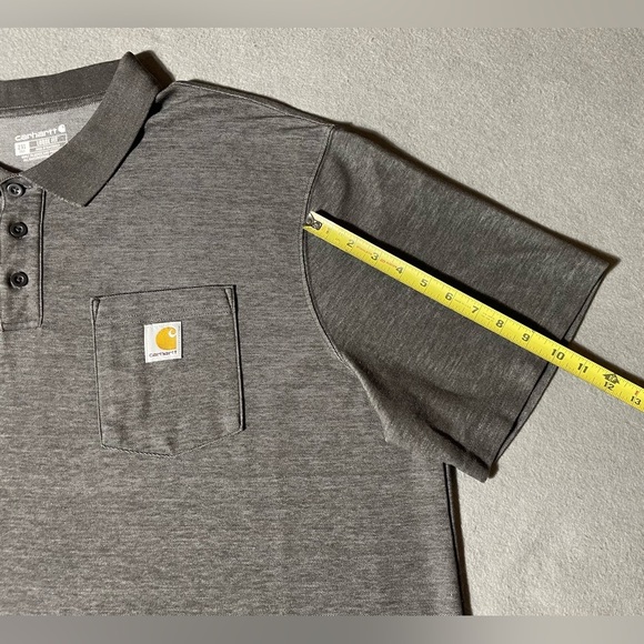 Carhartt Men’s Loose Fit Polo Shirt Gray 2XL Short Sleeve Workwear Cotton Blend - Picture 5 of 6